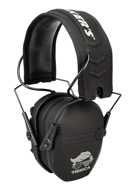 Walker's GWPRSEMT24MERBLK Razor Merica Muffs 23dB Over the Head Black