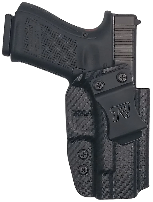 Rounded Gear GLK192332CFRHVAR Kydex  IWB Black Kydex Fits Glock 19 Belt Clip Right Hand