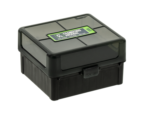 Frankford Arsenal 1083799 Hinge-Top Ammo Box 204/223Cal/300WinMag Black Polymer 100rd