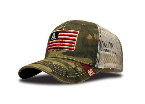 Hornady Gear 33300 Trucker  Camo American Flag Patch