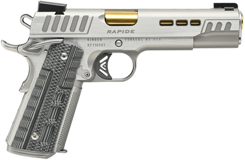 Kimber Mfg.,inc 3000423CA Rapide Dawn (CA) (MA) 45 ACP 8+1 5" KimPro Silver Front and Rear Serrations Stainless Steel Slide Gray/black Rapide G10 Grip