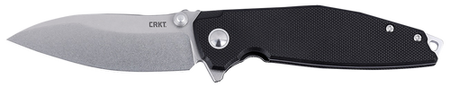 CRKT 2540 IBISD  EDC 3.09" Folding Plain Stonewashed D2 Steel Blade, Black G10 Handle