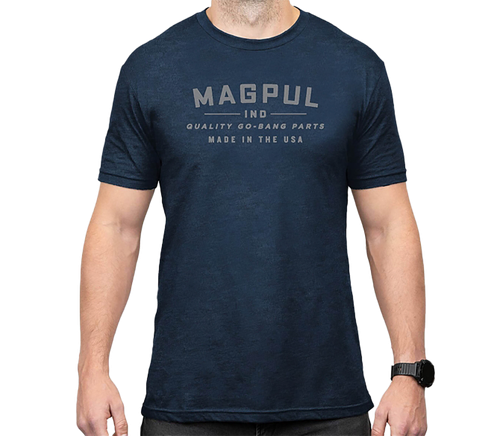 Magpul MAG1112-410-XL Go Bang Parts  Navy Heather Cotton/Polyester Short Sleeve XL