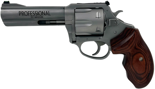 Charter Arms 73546 Professional VI Extra Large, 357 Mag 6 Shot 4.20" Matte Stainless Steel Barrel, Cylinder & Frame w/Wood Grip, Exposed Hammer