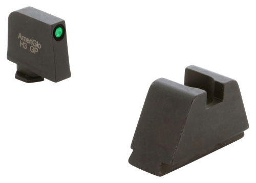 AmeriGlo GL811 Optic Compatible Sight Set for Glock  3XL Tall Green Tritium Black Outline Front Sight-Black Rear Sight
