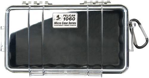 Pelican 1060025100 Micro Case  Black/Clear Polycarbonate 9.88" Long