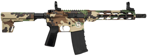 Hi-Point HP15P-300BLKM81 HP 15P 300 Blackout 30+1 10.50" Black Threaded Barrel, M81 Woodland Camo Aluminum Receiver w/Picatinny Rail, M-LOK Handguard, Blade Polymer Brace, B5 P Type 23 Grip