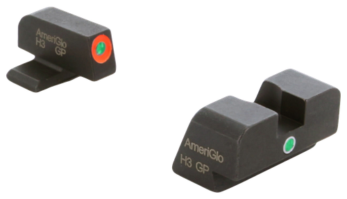 AmeriGlo XD201 i-Dot Sight set for Springfield Armory XD  Green Tritium Orange Outline Front Sight-Green Tritium Rear Sight