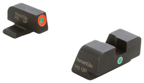 AmeriGlo XD201 i-Dot Sight set for Springfield Armory XD  Green Tritium Orange Outline Front Sight-Green Tritium Rear Sight