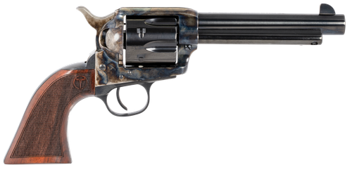 Taylors & Company 550813 Smoke Wagon  45 Colt (LC) Caliber with 5.50" Blued Finish Barrel, 6rd Capacity Blued Finish Cylinder, Color Case Hardened Finish Steel Frame & Checkered Walnut Grip