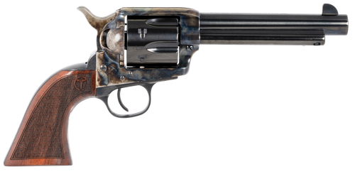 Taylors & Company 550813 Smoke Wagon  45 Colt (LC) Caliber with 5.50" Blued Finish Barrel, 6rd Capacity Blued Finish Cylinder, Color Case Hardened Finish Steel Frame & Checkered Walnut Grip