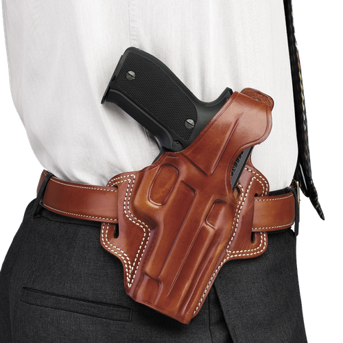 Galco FL118 Fletch  OWB Tan Leather Belt Slide Fits Ruger SP101 Fits Colt Detective Special Right Hand