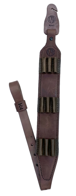 1791 Gunleather HNTASLRBRWA Hunt Ammo Sling Oiled Brown Leather 32" to 37" OAL Rifle