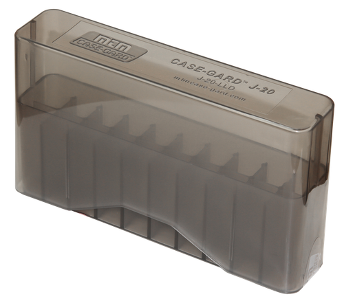 MTM Case-Gard J20LLD41 Slip-Top Ammo Box  338 Win Mag/7mm Clear Smoke Polypropylene 20rd