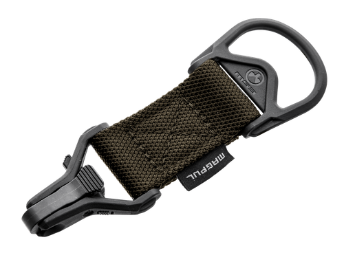 Magpul MAG516-RGR MS1/MS3 Sling Adapter made of Steel with Ranger Green Melonite Finish, Polymer Hardware, Nylon 1.25" Webbing & Two to One-Point Design for AR-15, M4 & M16