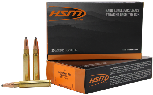 HSM 8MAUSER5N   8mmMauser 195gr Soft Point 20 Per Box/20 Case