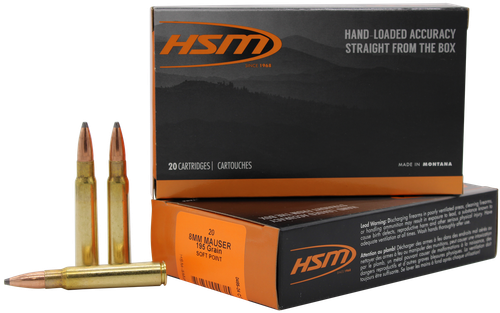 HSM 8MAUSER5N   8mmMauser 195gr Soft Point 20 Per Box/20 Case