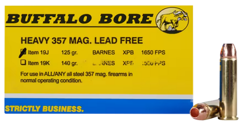 Buffalo Bore Ammunition 19J20 Buffalo-Barnes Strictly Business 357Mag 125gr Barnes VOR-TX XPB Lead Free 20 Per Box/12 Case