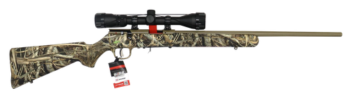 Savage Arms 90757 93 XP 22 WMR 10+1 21" Coyote Tan Cerakote Button-Rifled Barrel & Drilled & Tapped Steel Receiver, Brush Camouflage Fixed Synthetic Stock, Weaver 3-9x40mm