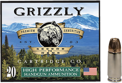 Grizzly Ammo GC9+P+CM109mm+P Luger 124gr Jacketed Hollow Point 20 Per Box/10 Case