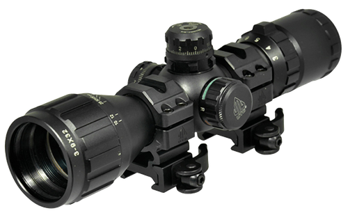 UTG SCP-M392AOLW BugBuster  Black Hardcoat Anodized 3-9x32mm 1" Tube Illuminated Red/Green Mil-Dot Reticle