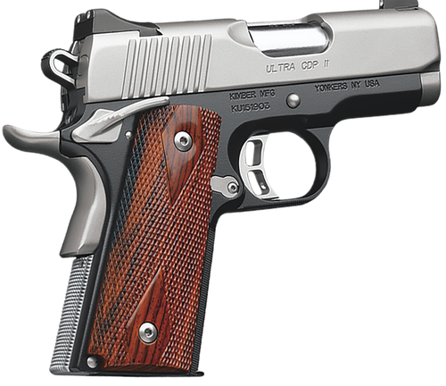 Kimber Mfg.,inc 3200057CA Ultra CDP II (CA) 45 ACP 7+1 3" Satin Silver Stainless Steel Slide Matte Black KimPro II Rosewood Double Diamond Grip