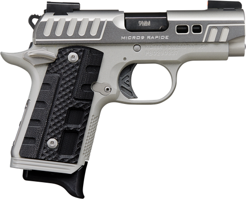 Kimber Mfg.,inc 3300223 Micro 9 Rapide Black Ice 9mm 7+1 3.15" Silver/Grey KimPro II Black G10 Grip