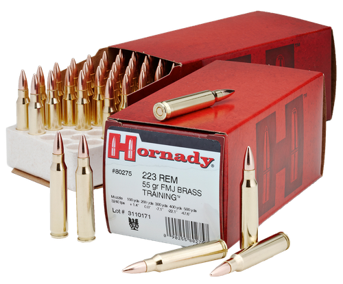 Hornady 80275 Custom  223Rem 55gr Full Metal Jacket Boat Tail 50 Per Box/10 Case