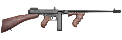 Thompson T1B 1927A-1 Deluxe 45 ACP Caliber with 16.50" Barrel, 20+1 Capacity Stick Magazine, Blued Metal Finish, Walnut Removable Fixed Stock & Wood Grip Right Hand