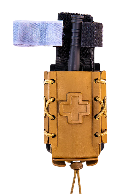 High Speed Gear 11TQK0CB Taco Tourniquet Coyote Brown Kydex, 2" Belt Clip/MOLLE U-Mount, Compatible w/ Most Tourniquets