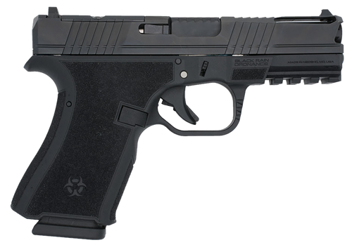 Black Rain Ordnance FLP9MMBLK   Compact Frame 9mm 15+1 4" Stainless Steel Slide