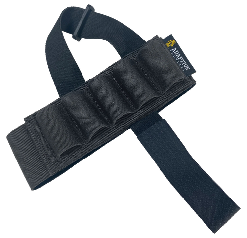 ADAPTIVE TACTICAL AT06400 Stock Mounted Shell Carrier  5rd Shotshells Removable Black Nylon Non Slip Loops Adj. Stock Fit