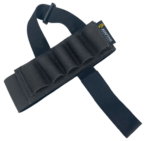 ADAPTIVE TACTICAL AT06400 Stock Mounted Shell Carrier  5rd Shotshells Removable Black Nylon Non Slip Loops Adj. Stock Fit