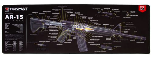 TekMat TEKR44AR15CA AR-15 Cleaning Mat Black/White Rubber 15"x44" AR-15 3D Cutaway Illustration