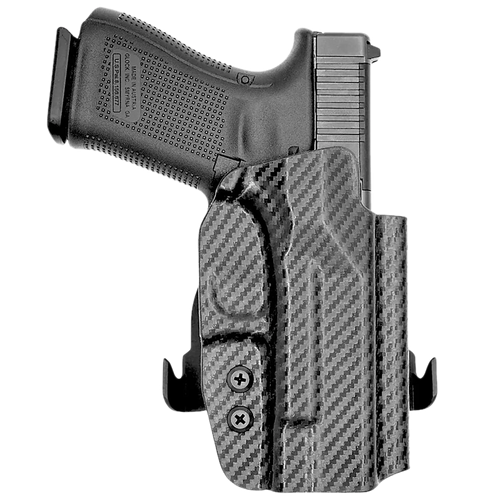 Rounded Gear GLK192332CFRHOWBPDL  Paddle Holster OWB Black Carbon Fiber Kydex Fits Glock 19 Right Hand