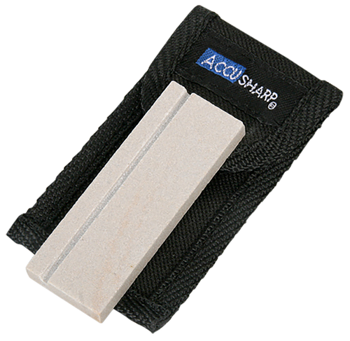 AccuSharp 024C Pocket Stone  Natural Arkansas Stone Sharpener White Includes Belt Carry Pouch