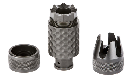 Spikes Tactical SAKB0100 Barking Spider2 Muzzle Brake Black Nitride 4140 Chromoly Steel with 1/2"-28 tpi Threads, 3.75" OAL & 1.40" Diameter for 5.56x45mm NATO