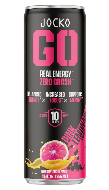 Jocko Fuel 29076 Pink Lemonade Energy Drinks 12oz 12Pack