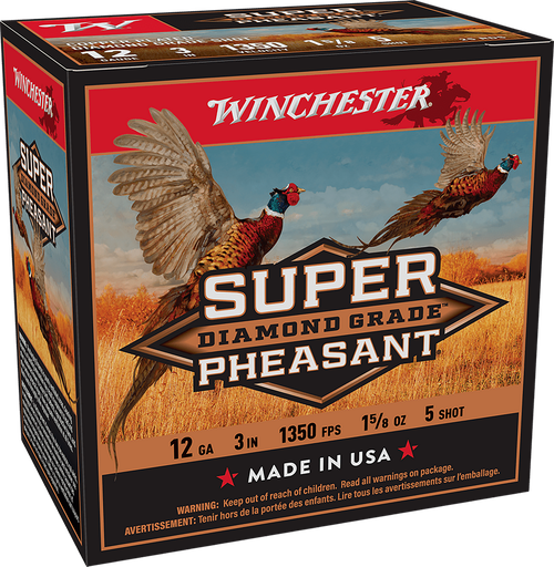 Winchester Ammo SPDG1235 Super Pheasant Diamond Grade 12Gauge 3" 1 5/8oz 5Shot 25 Per Box/10 Case