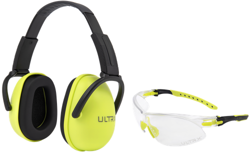 Allen 4176 Sound Blocker Ear & Eye Protection Combo 23 dB Lime Green Youth