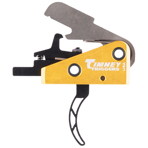 Timney Triggers 661S Competition Trigger  Single-Stage Skeletonized Curved Trigger with 3 lbs Draw Weight & Black/Gold Finish for AR-15