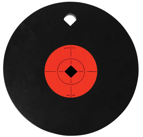 Birchwood Casey 47603 World of Targets Single Hole 8" Pistol/Rifle Black/Orange AR500 Steel Circle w/Crosshair & Diamond 0.38" Thick Hanging