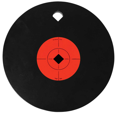 Birchwood Casey 47603 World of Targets Single Hole 8" Pistol/Rifle Black/Orange AR500 Steel Circle w/Crosshair & Diamond 0.38" Thick Hanging