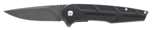 Schrade 1159329 Reckon  3.25" Folding Drop Point Plain Dark Stonewash D2 Steel Blade 4.40" Black Aluminum Handle