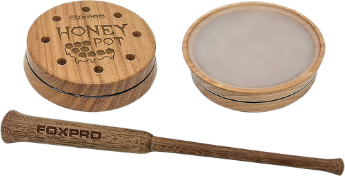 Foxpro HPCRYSTAL Honey Pot  Friction Call Turkey Sounds Attracts Turkeys Natural Honey Locust Wood/Crystal