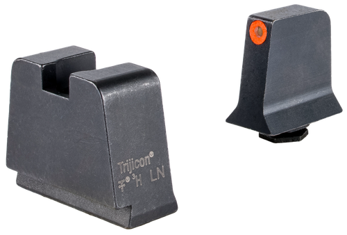 Trijicon GL243C601146 Suppressor/Optic Height Sights  Green/Tritium Orange Outline Front Sight-Black/Blank Rear Sight Glock 42/43/43X Slim Frame