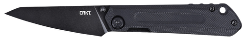 CRKT 2670 Straight  EDC Compact 2.60" Folding Wharncliffe Plain Black Oxide D2 Steel Blade, Black G10 Handle