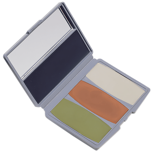 Hunters Specialties HS00264 Camo-Compac 4 Woodland Makeup Kit Mud Brown/Flat Black/Leaf Green/Sand