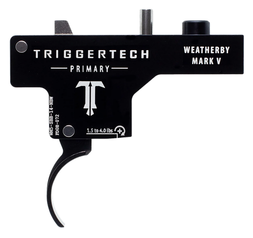 TriggerTech WM5SBB14NBW Primary  Single-Stage Curved Trigger with 1.50-4 lbs Draw Weight & Black PVD Finish for Weatherby Mark V