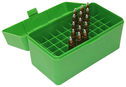 MTM Case-Gard RM5010 Ammo Box Flip-Top 308Win/220Swift/243Win Green Polypropylene 50rd